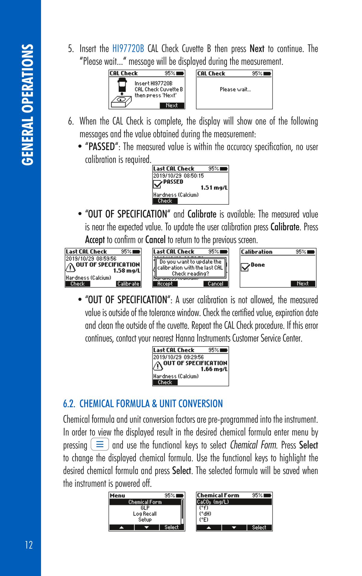 HANNA HI97720 PhotometerManual page 12