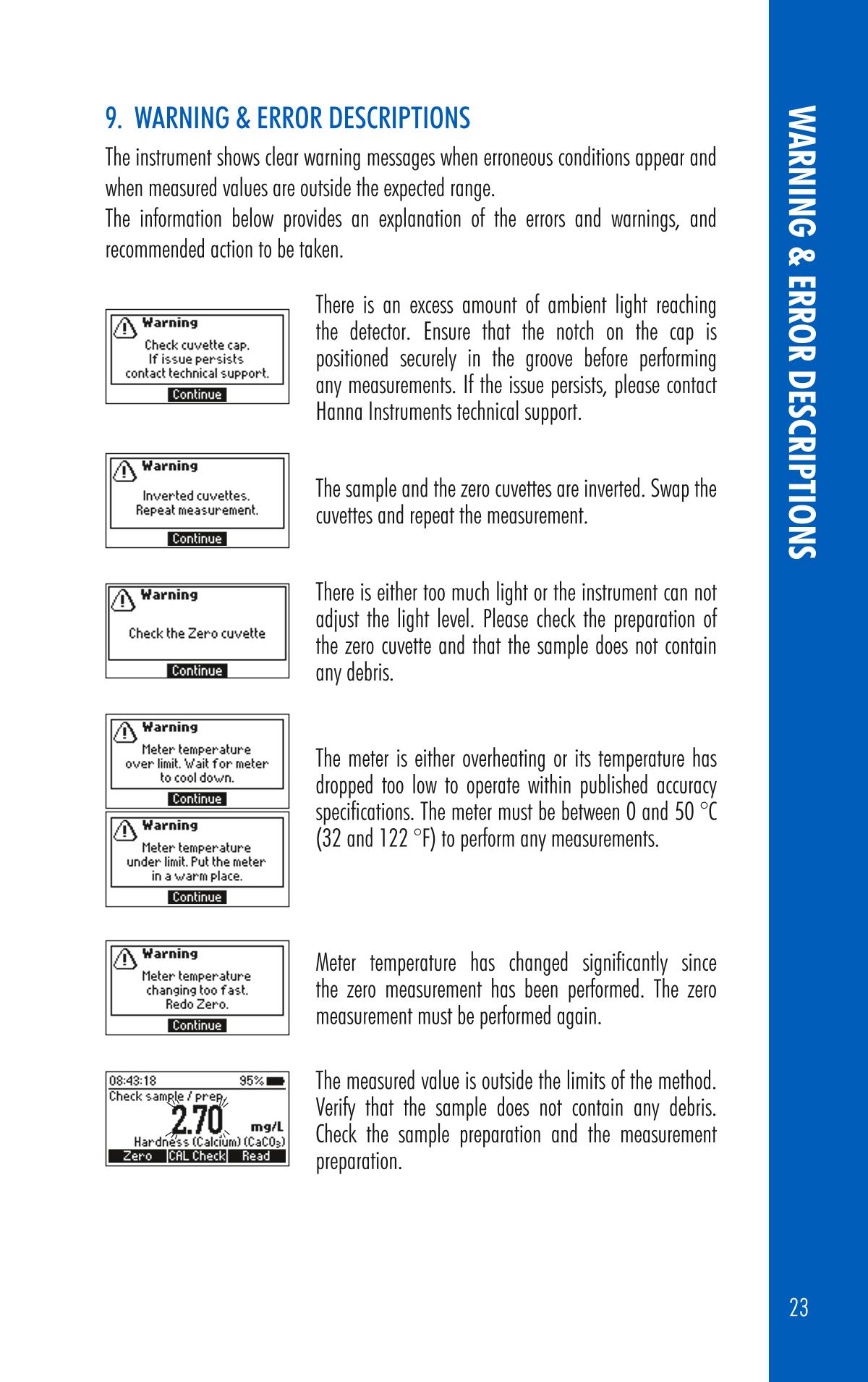 HANNA HI97720 PhotometerManual page 23