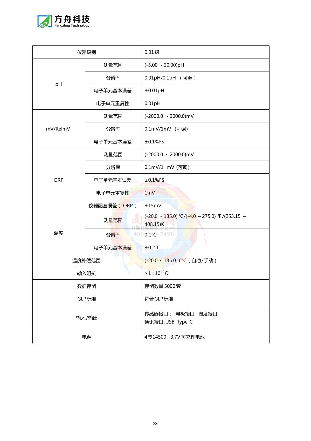 FZchina FZR-362 Portable ORP/pH MeterManual page 30