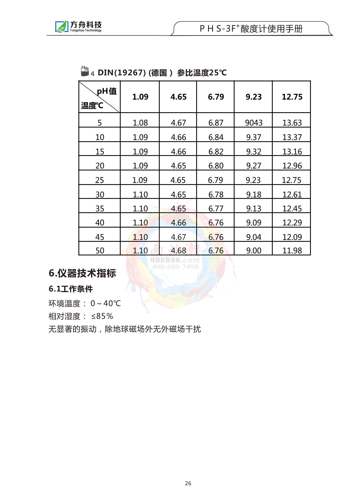 FZchina PHS-3F+ Acidity meterManual page 27