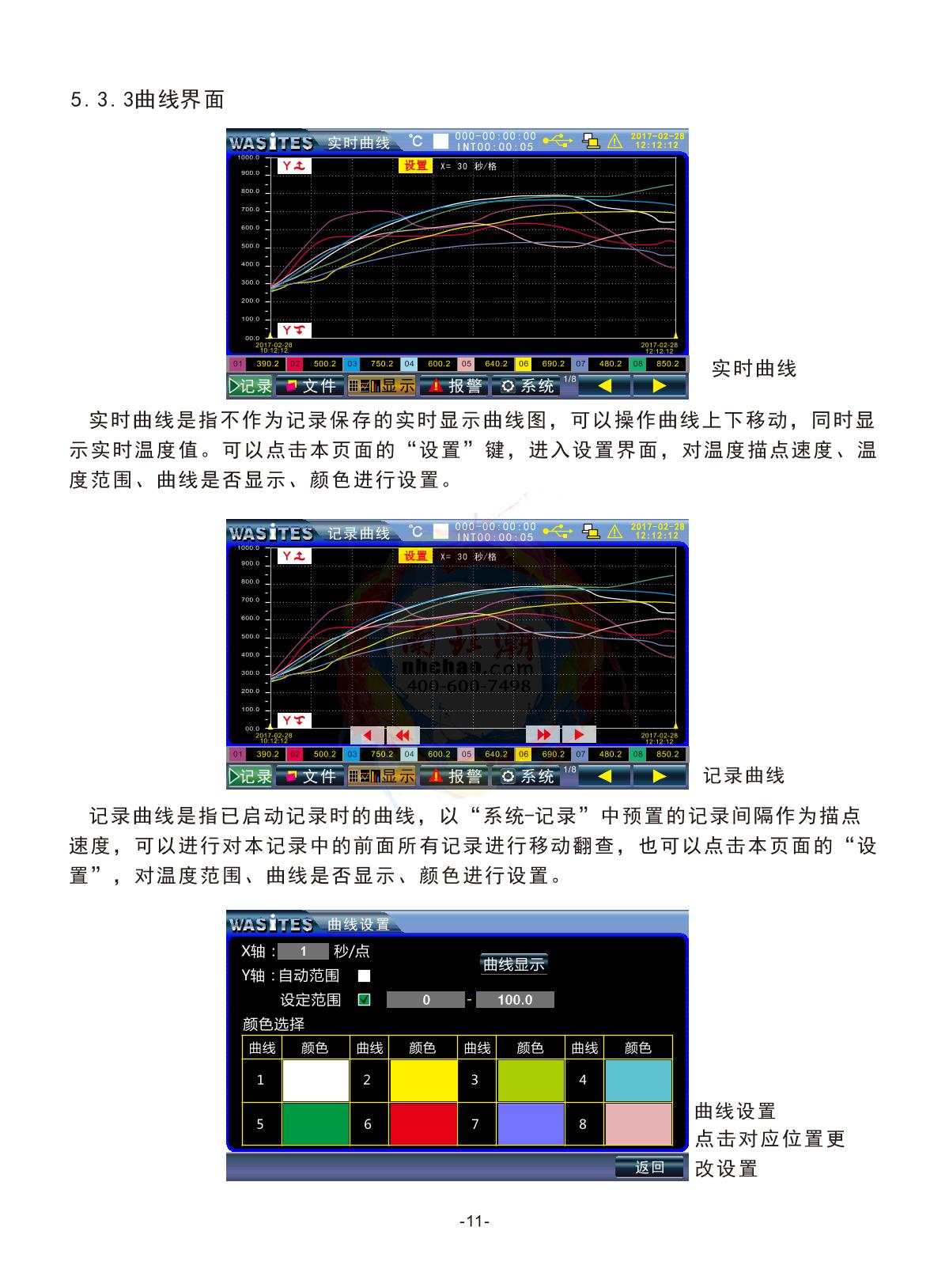 Wasites WT200-48 Multi-channel temperature Recorder (smart)Manual page 12