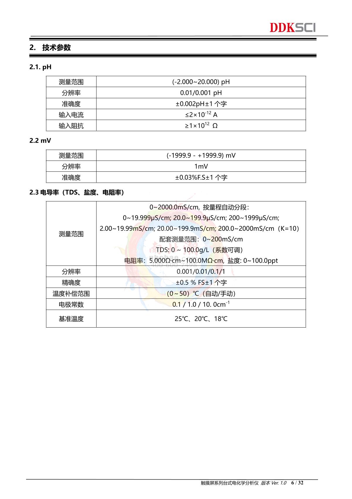 DDKSIC PH100T Laboratory pH MeterManual page 6