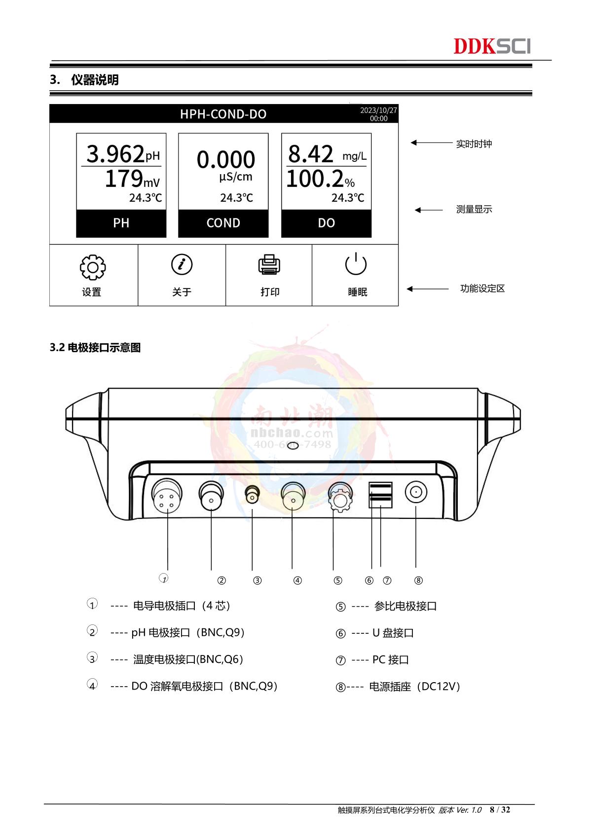 DDKSIC PH100T Laboratory pH MeterManual page 8