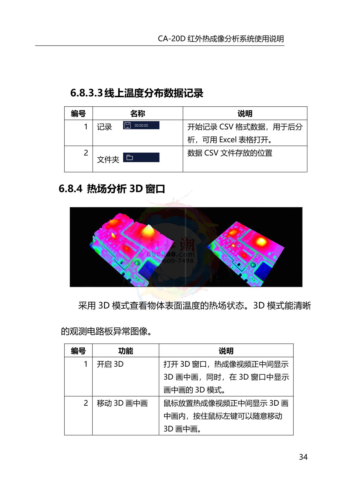 DianYang CA-20D Infrared thermal imagery analyzerManual page 38