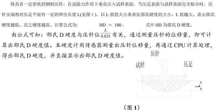 TH2l0 Shore D Hardness Tester Operation Application Note with Figure 1