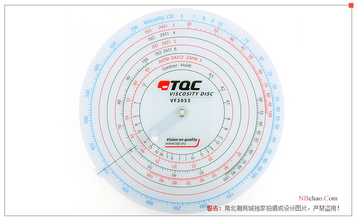 荷兰TQC VF2053粘度对照表盘正面外观图