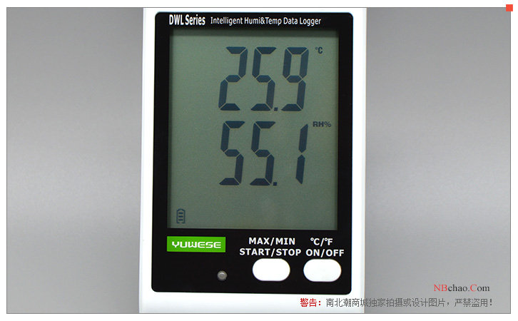 宇问 DWL-20 专业声光报警温湿度记录仪显示屏细节图
