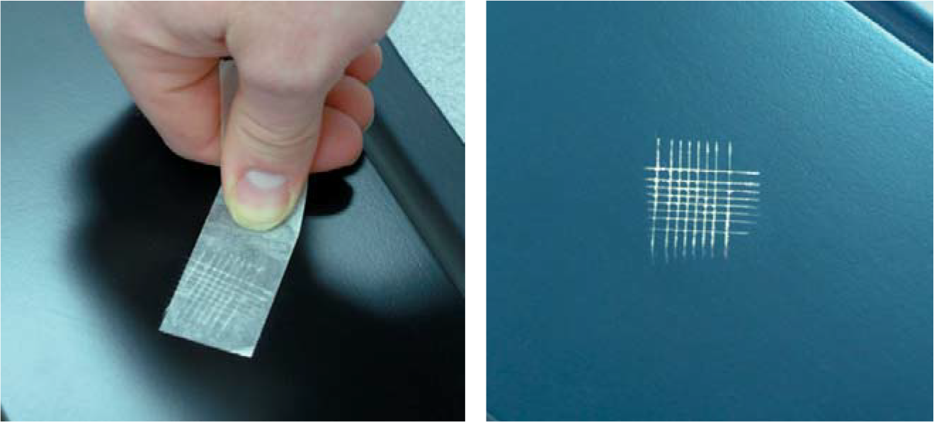 Coating system adhesion test method with Figure 3