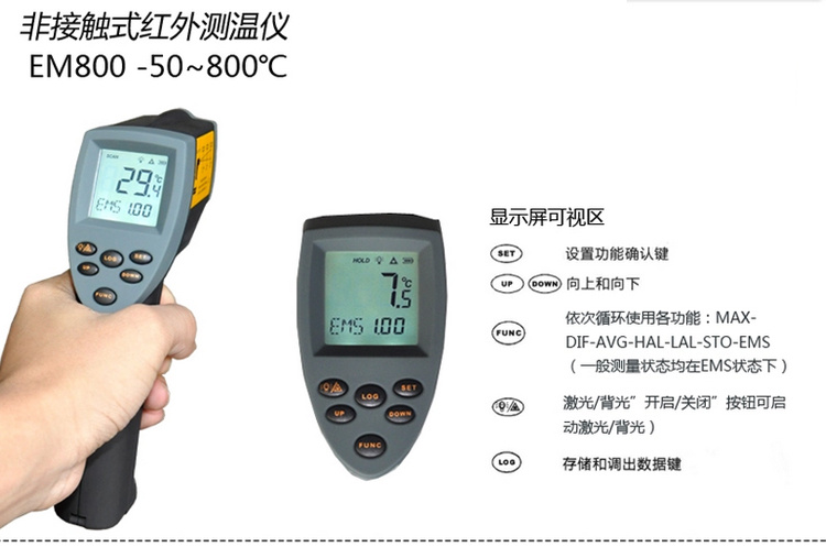 ELECALL INFRARED THERMOMETER EM800 THERMOMETER MEASURING RANGE