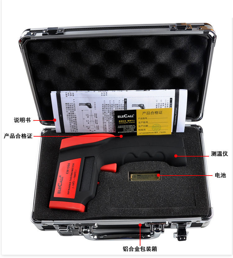 Unboxing of the EM1500 high-temperature infrared thermometer