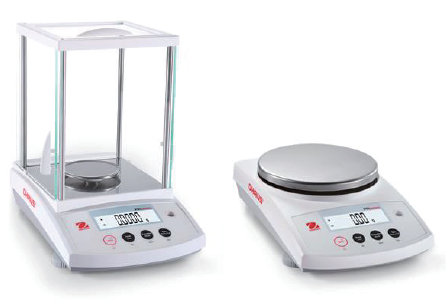 Ohaus ohaus PR series balance calibration steps with figure 1