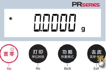 Ohaus ohaus PR series balance linear calibration steps with Figure 1