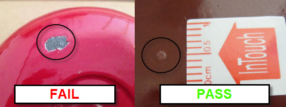 Impact coating adhesion test with Figure 1