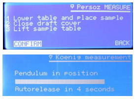 The specific operation method of TQC SP0500 pendulum Hardness Tester in the Netherlands is shown in Figure 6