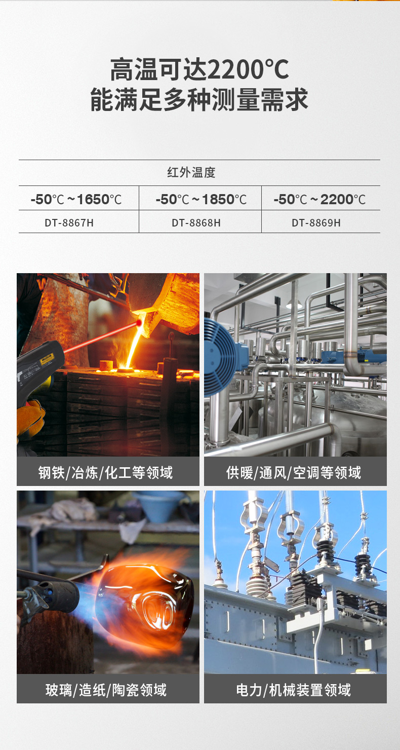 华盛昌 DT-8867H 工业高温双激光红外线测温仪详情图8