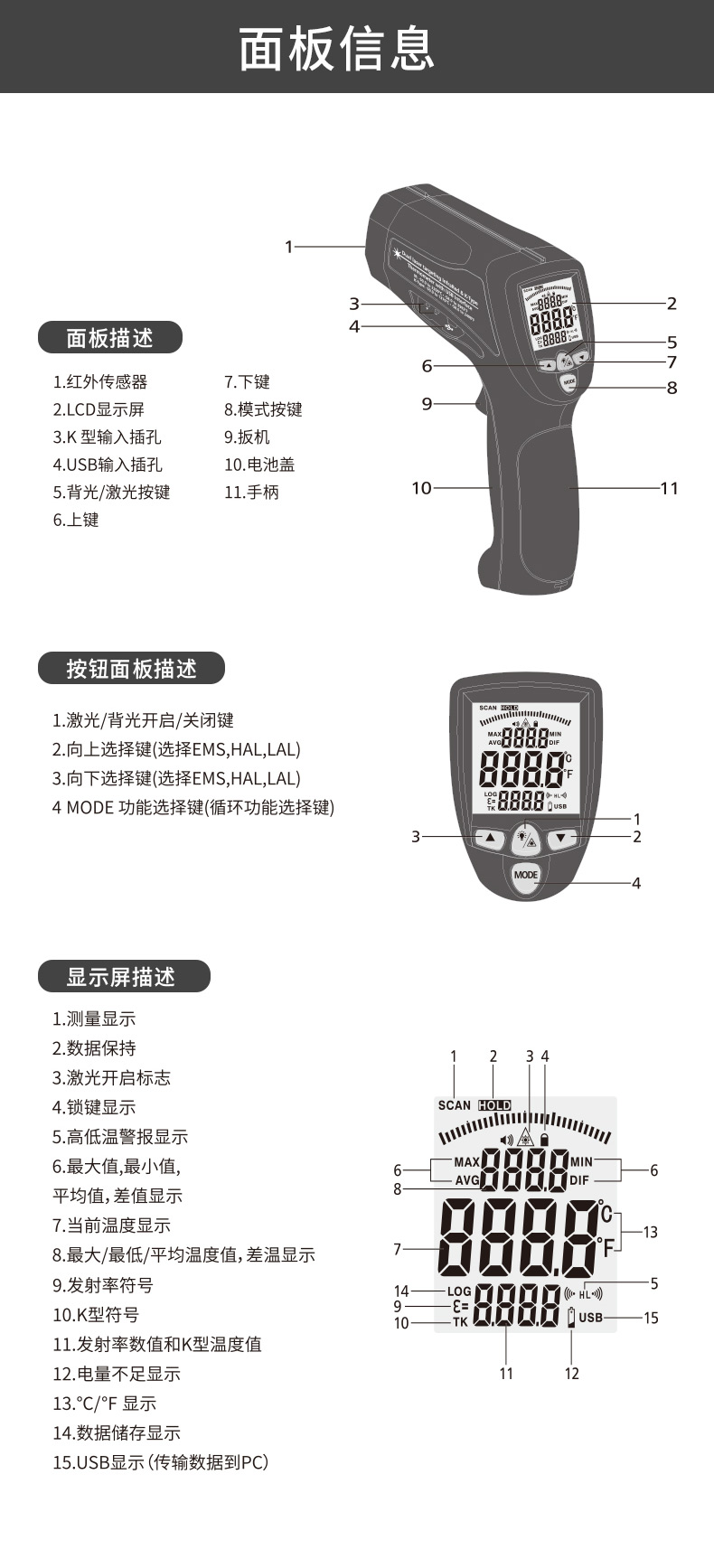 华盛昌 DT-8867H 工业高温双激光红外线测温仪详情图10