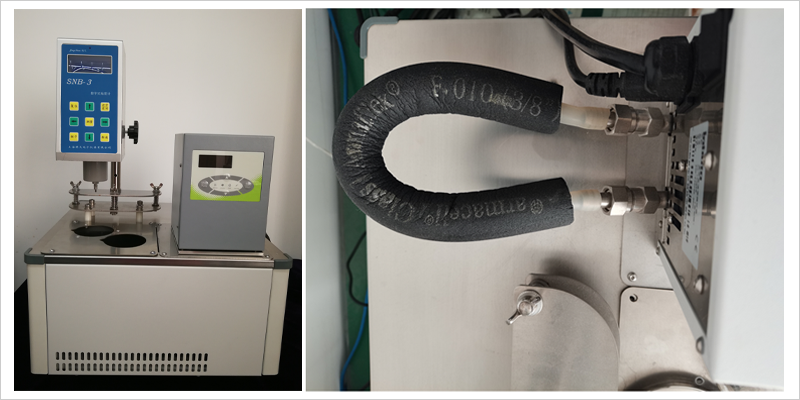 Rotational viscometer is installed and used on the constant temperature bath with picture 2