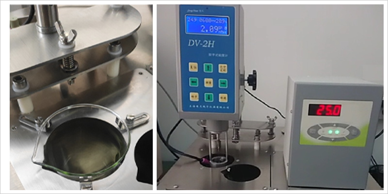 Rotational viscometer is installed and used on the constant temperature bath with picture 3