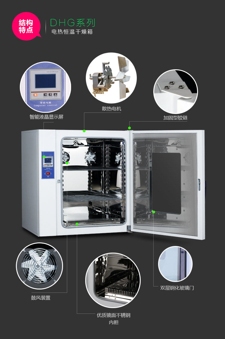 Kangheng DHG-9130+ independent temperature limiter precision LCD constant temperature Drying Oven details Figure 7